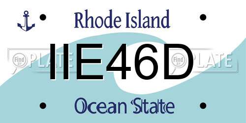 IIE46D Rhode Island License Plate