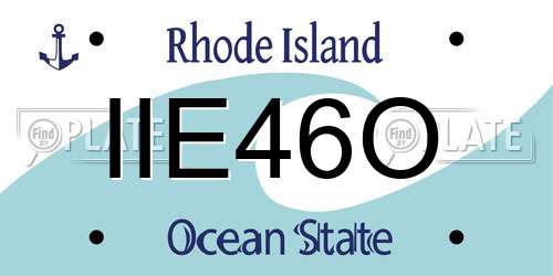 IIE46O Rhode Island License Plate
