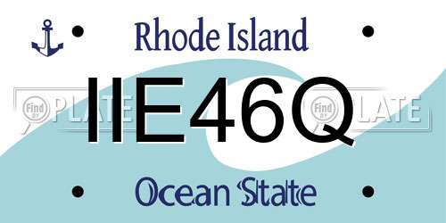 IIE46Q Rhode Island License Plate