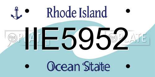 IIE5952 Rhode Island License Plate