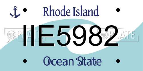 IIE5982 Rhode Island License Plate