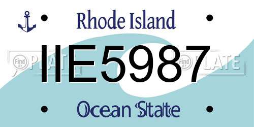 IIE5987 Rhode Island License Plate