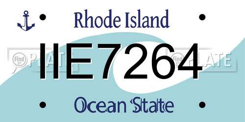 IIE7264 Rhode Island License Plate