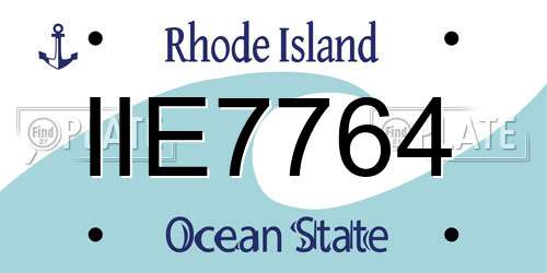 IIE7764 Rhode Island License Plate