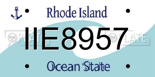 IIE8957 Rhode Island License Plate