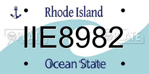 IIE8982 Rhode Island License Plate