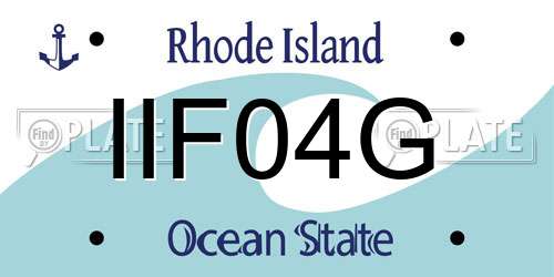 IIF04G Rhode Island License Plate