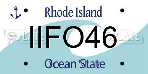 IIFO46 Rhode Island License Plate