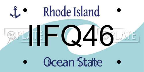 IIFQ46 Rhode Island License Plate