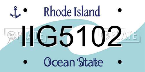 IIG5102 Rhode Island License Plate
