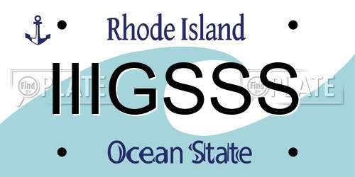 IIIGSSS Rhode Island License Plate
