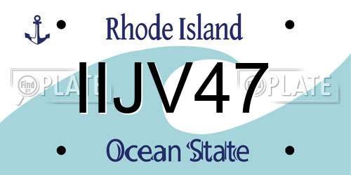 IIJV47 Rhode Island License Plate