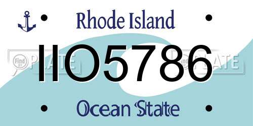 IIO5786 Rhode Island License Plate