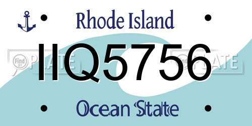 IIQ5756 Rhode Island License Plate