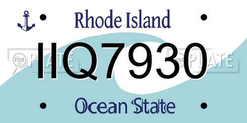 IIQ7930 Rhode Island License Plate