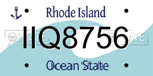 IIQ8756 Rhode Island License Plate