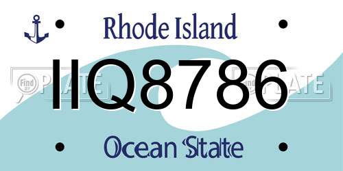 IIQ8786 Rhode Island License Plate