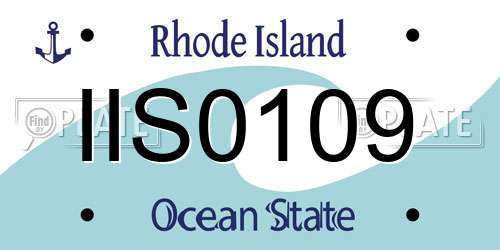 IIS0109 Rhode Island License Plate