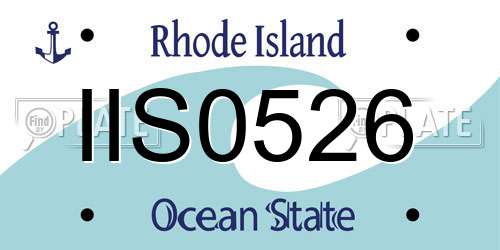 IIS0526 Rhode Island License Plate