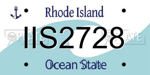 IIS2728 Rhode Island License Plate