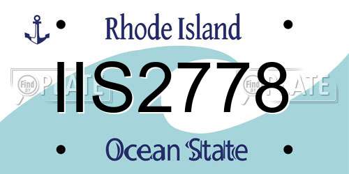 IIS2778 Rhode Island License Plate