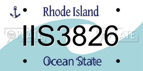 IIS3826 Rhode Island License Plate