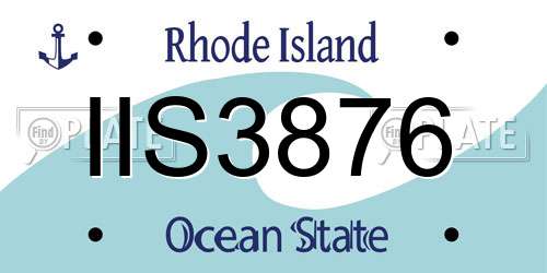 IIS3876 Rhode Island License Plate