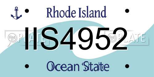 IIS4952 Rhode Island License Plate