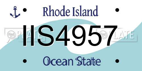 IIS4957 Rhode Island License Plate