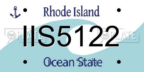 IIS5122 Rhode Island License Plate