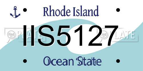 IIS5127 Rhode Island License Plate