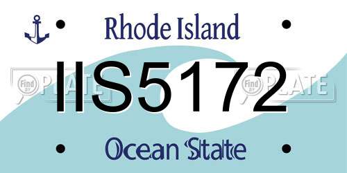 IIS5172 Rhode Island License Plate