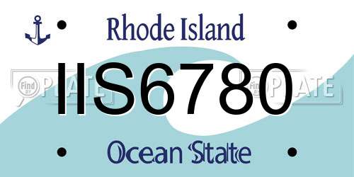 IIS6780 Rhode Island License Plate