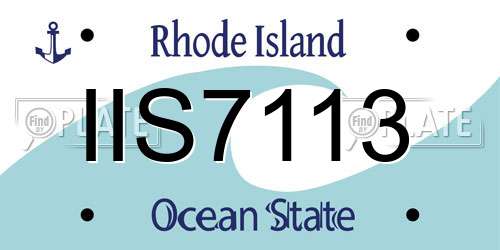 IIS7113 Rhode Island License Plate
