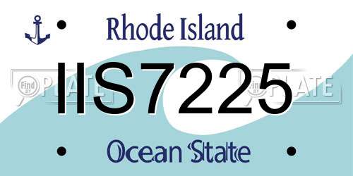 IIS7225 Rhode Island License Plate