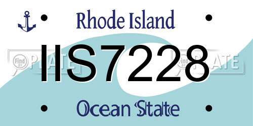 IIS7228 Rhode Island License Plate