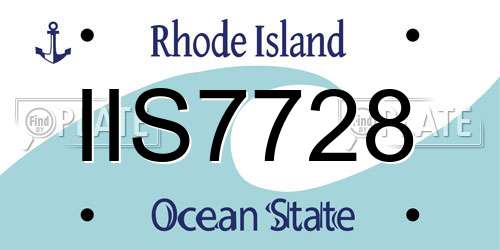 IIS7728 Rhode Island License Plate