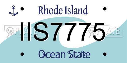 IIS7775 Rhode Island License Plate