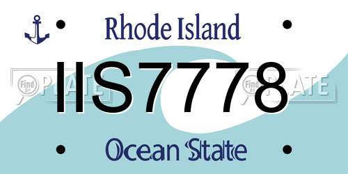 IIS7778 Rhode Island License Plate