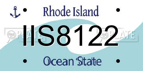IIS8122 Rhode Island License Plate