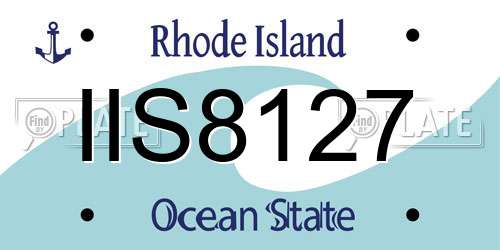 IIS8127 Rhode Island License Plate