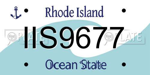 IIS9677 Rhode Island License Plate