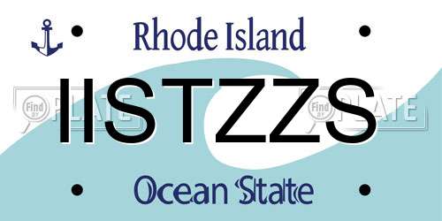 IISTZZS Rhode Island License Plate