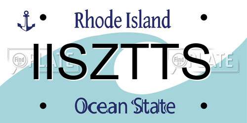 IISZTTS Rhode Island License Plate