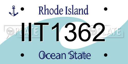 IIT1362 Rhode Island License Plate