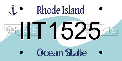 IIT1525 Rhode Island License Plate