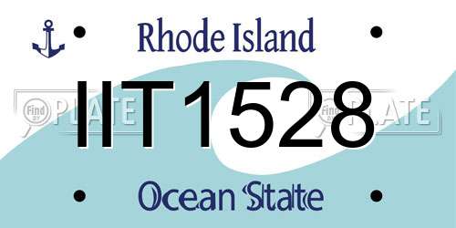 IIT1528 Rhode Island License Plate