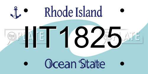 IIT1825 Rhode Island License Plate