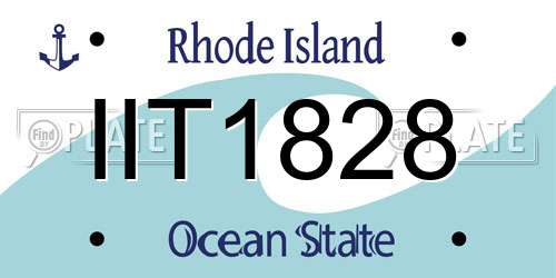 IIT1828 Rhode Island License Plate