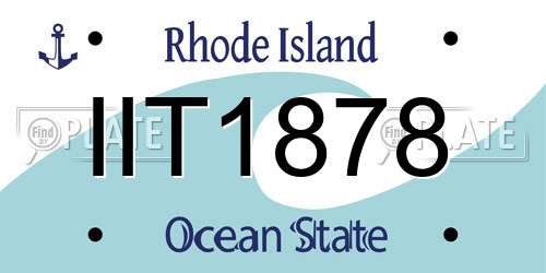 IIT1878 Rhode Island License Plate